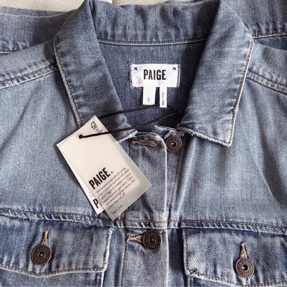 PAIGE Classic Medium Wash Soft Denim Jacket NWT Size S - Picture 15 of 15